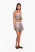 Short top in cotton with adjustable straps